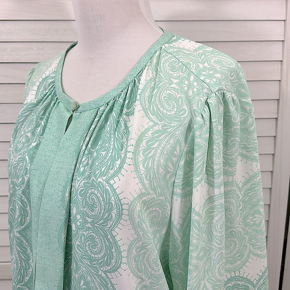 Bob Mackie 2X Cardigan Green Wearable Art LIKE NEW - Picture 5 of 11
